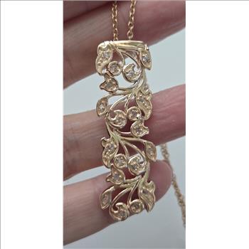 No Reserve .25 ct Natural Pink Diamond Pendant & Chain Necklace