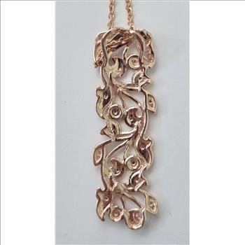No Reserve .25 ct Natural Pink Diamond Pendant & Chain Necklace