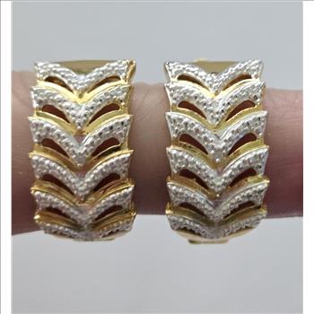 No Reserve Natural Diamond Hoop Earrings
