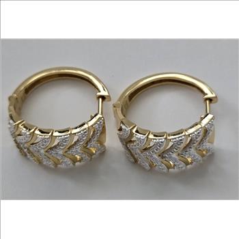 No Reserve Natural Diamond Hoop Earrings