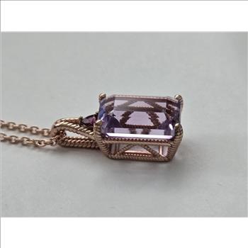No Reserve Natural Amethyst Pendant & Chain Necklace