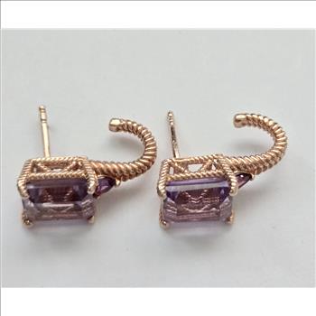 No Reserve Natural Amethyst Earrings