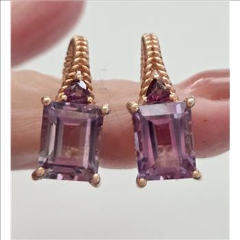 No Reserve Natural Amethyst Earrings