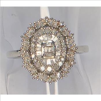 No Reserve 1.01 ct Diamond Cluster Ring Size 6