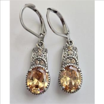 No Reserve Champagne Topaz Dangle Earrings