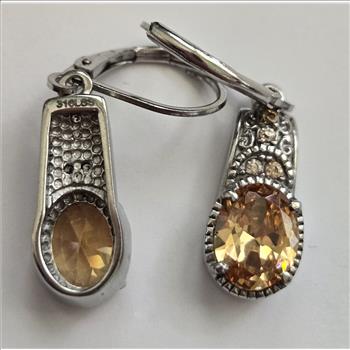 No Reserve Champagne Topaz Dangle Earrings