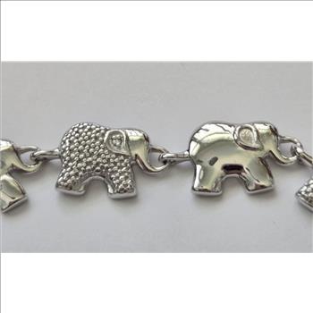 No Reserve Natural Diamond Elephant Bracelet