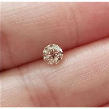 No Reserve ..21 ct Natural Light Champagne Diamond Round Cut Loose Gemstone