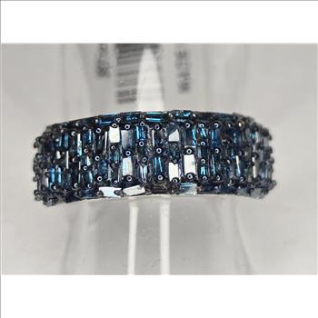 No Reserve 1.05 ct Natural Blue Diamond Band Ring Size 7