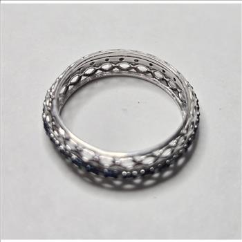 No Reserve .26 ct Natural Blue Diamond Eternity Ring Size 6