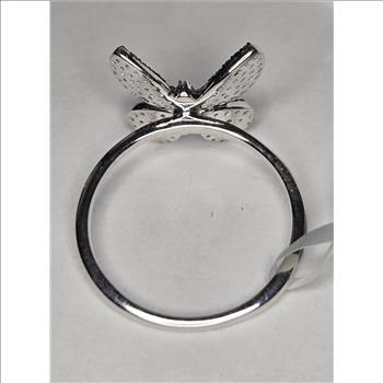 No Reserve .52 ct Natural Blue Diamond Butterfly Ring Size 10