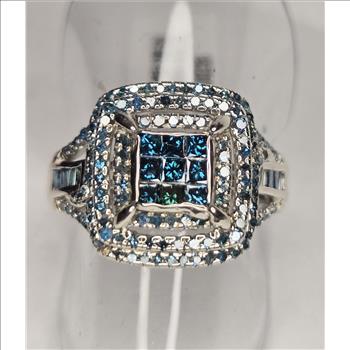 No Reserve 1.03 ct Natural Blue Diamond Ring Size 7