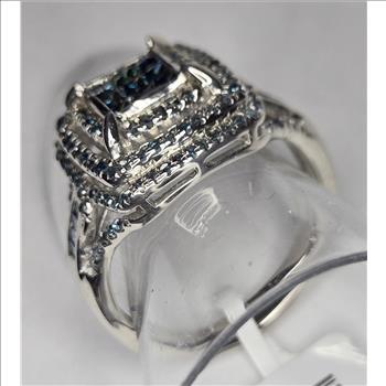 No Reserve 1.03 ct Natural Blue Diamond Ring Size 7