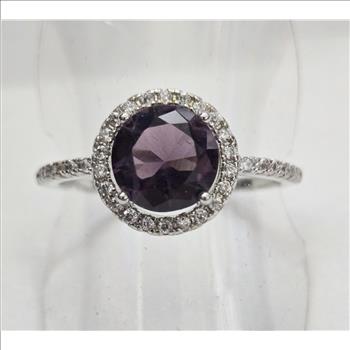 No Reserve  Amethyst & Zircon RIng Size 10