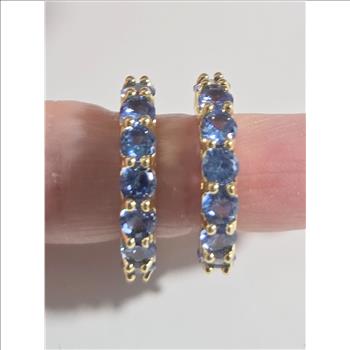 No Reserve Blue Topaz Hoop Earrings