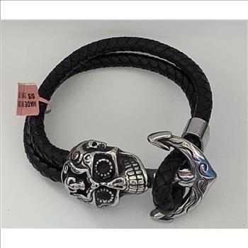 No Reserve Skull & Anchor 316L Stainless Steel Bracelet