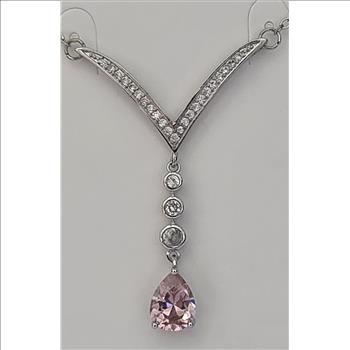 No Reserve Pink & White Topaz Necklace