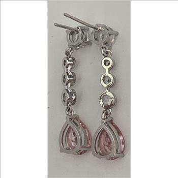 No Reserve Pink & White Topaz Earrings