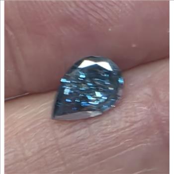 CERTIFIED .96 ct Natual Blue Diamond Pear Cut Loose Gemstone