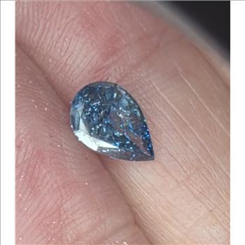 CERTIFIED .96 ct Natual Blue Diamond Pear Cut Loose Gemstone