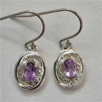 No Reserve Natural Amethyst Earrings