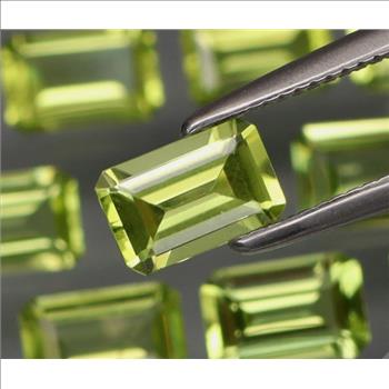 No Reserve VVS Natural Peridot Emerald Cut Loose Gemstone