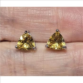 No Reserve Natural Citrine & Zircon Earrings