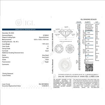 CERTIFIED E Color 1.00 ct Natural Diamond Round Cut Loose Gemstone