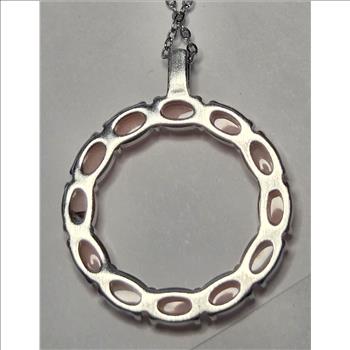 No Reserve Opal Circle Pendant & Chain Necklace