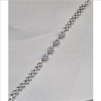 No Reserve White Topaz Tennis Bracelet