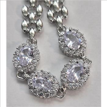 No Reserve White Topaz Tennis Bracelet