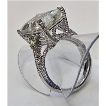 No Reserve Natural Prasiolite & Peridot Ring 6 1/2