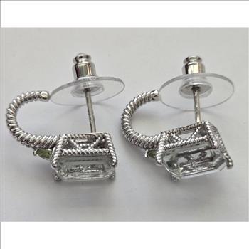 No Reserve Natural Prasiolite (Green Amethyst)  & Peridot Earrings