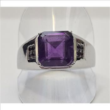 No Reserve Natural Amethyst & Garnet Ring Size 12