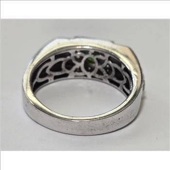 No Reserve Natural Chrome Diopside & Zircon Ring Size 12