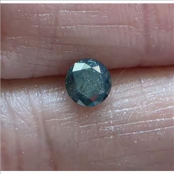 No Reserve .47 ct Natural Blue Diamond Round Cut Loose Gemstone