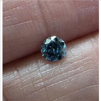 No Reserve .30 ct Natural Blue Diamond Round Cut Loose Gemstone