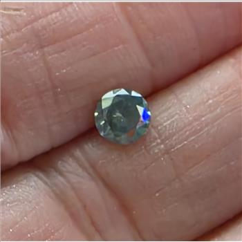 No Reserve .61 ct Natural Blue Diamond Round Cut Loose Gemstone