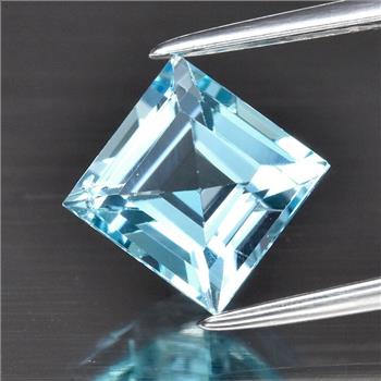 No Reserve VVS Natural Blue Topaz Square Cut Loose Gemstone