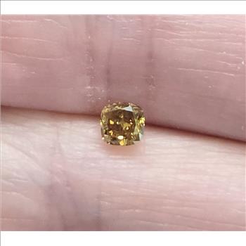 No Reserve .30 ct Natural Champagne Diamond Cushion Cut Loose Gemstone
