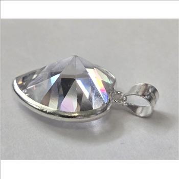 No Reserve Natural White Topaz Heart Pendant