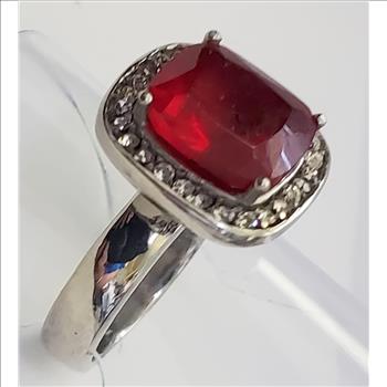 No Reserve Ruby & Topaz Ring Size 7