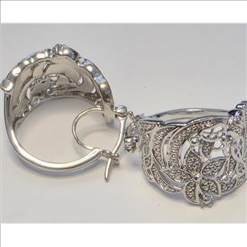 No Reserve Natural Diamond Hoop Earrings
