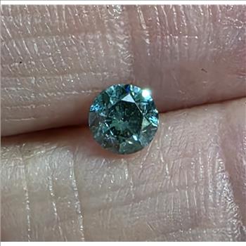 No Reserve .46 ct Natural Diamond Blue Round Cut Loose Gemstone