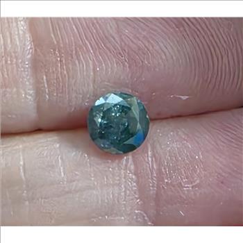 No Reserve  .75 ct Natural Blue Diamond Round Cut Loose Gemstone