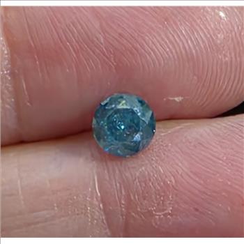 No Rserve .60 ct Natural Blue Diamond Round Cut Loose Gemstone