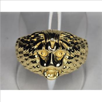 No Reserve 18k Gold Bonded Lion Ring Size 13