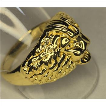No Reserve 18k Gold Bonded Lion Ring Size 13