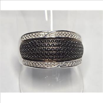 No Reserve Natural Black Diamond Band Ring Size 5