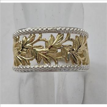No Reservt Natural Diamond Leaves Band Ring Size 10